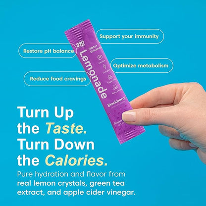 310 Nutrition Lemonade Sugar-Free Water Flavoring Packets - Powdered Drink Mixes & Flavorings with Alkalizing Minerals - Water Enhancer Packets for Energy & Instant Hydration - Ginger 30 Singles
