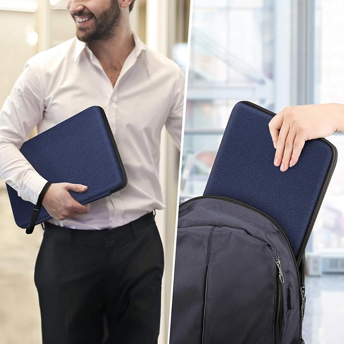 FINPAC Hard Laptop Sleeve Case for 13 inch MacBook Air M4 2025 M3 2024, 14 inch MacBook Pro M4/M3/M2/M1 A2918 A2992 A2779 A2442, 13'' Air/Pro, Waterproof Case for Dell, Surface Laptop, HP, Acer, Navy