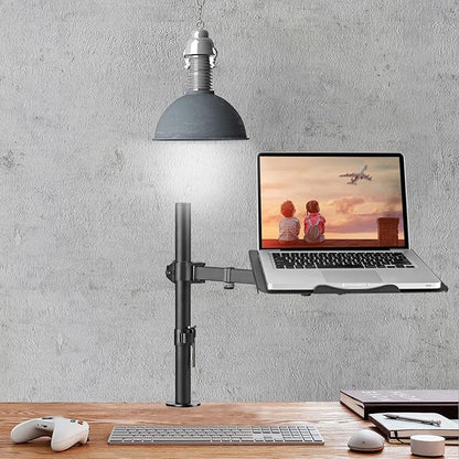 suptek Laptop Notebook Desk Mount Stand, Adjustable Single Monitor Laptop Arm Mount with Ventilated Tray,up to 17 inch,Holds up to 22 lbs