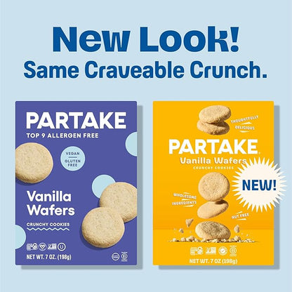 Gluten Free Partake Mini Classic Graham Crackers & Vanilla Wafer Cookies Variety Pack - Vegan - Free From the Top 9 Allergens Including Dairy, Wheat, Soy, Eggs, & Peanuts - Non GMO - Safe School & Office Snack (21 Packs, 0.67 oz)