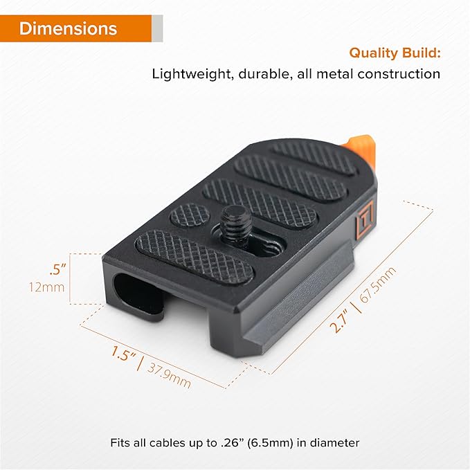 Tether Tools TetherGuard LeverLock Plate Port Protection, Tripod Plate for Cable Management