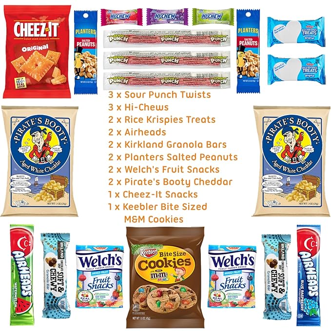 Hangry Kits Sending a Giant Hug For Men And Women - Send-A-Hug Basket Care Package for Men, To A Friend Or Loved One In Hospital, After Surgery Or Sickness. Recovery. Delicious Variety Of Comforting Snacks