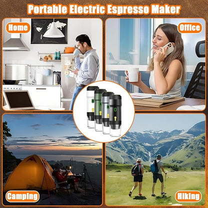 Portable Espresso Machine, 3-in-1 Self-Heating Portable Coffee Maker for Travel with Rechargeable Battery, Cordless Electric Mini Espresso Maker for RV Hiking Camping Office (Silver)
