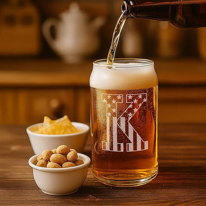 Monogram Beer Glasses for Men (A-Z) 16 oz - Beer Gifts for Men Brother Son Dad Neighbor - Unique Gifts for Him - Personalized Drinking Gift Beer Glass Mugs - Engraved Beer Can Glass (K)