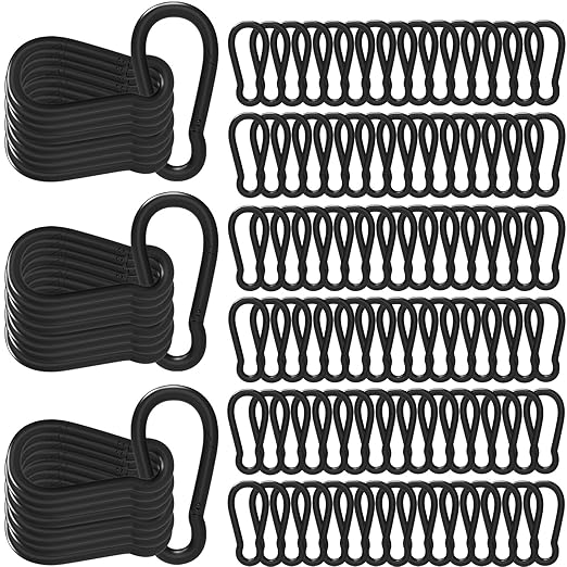 120PCS M5 Spring Snap Hook Carabiner, 2 Inch Small Carabiner Clip, 3/16" Heavy Duty Steel Spring Clip, Quick Link Key Chain for Swing Hammock Gym Outdoor, 200LBS Holding Capacity, Black