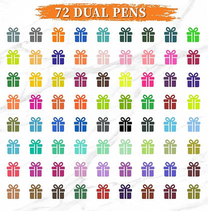 TBC The Best Crafts Dual Markers Brush Pens, 72 colors Art Marker Art Markers Gifts for Teens,Double Tip Colored Pen for Adult Coloring Books Coloring Writing