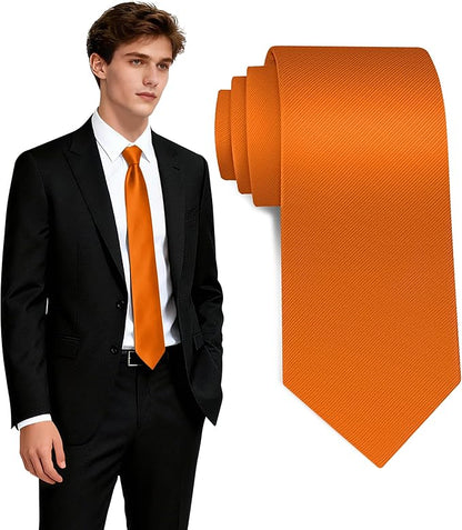 Fineknot Black Ties for Men, Formal Neckties for Men, Solid Color Mens Ties for Business, Wedding, Party, Mens Neck Tie