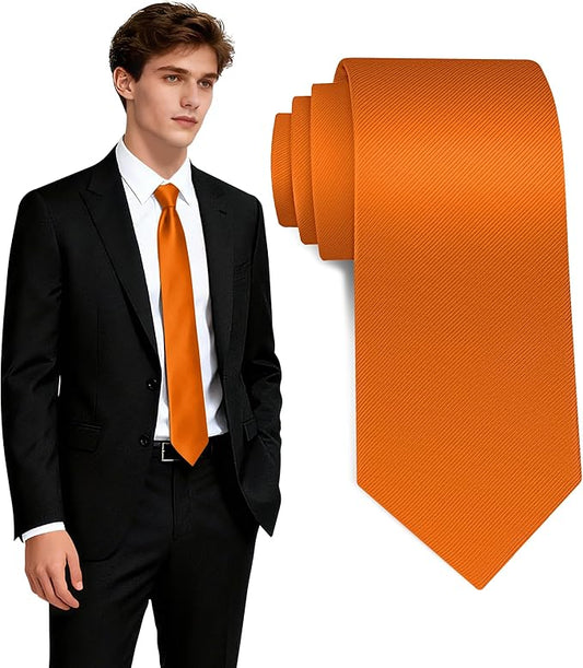 Fineknot Black Ties for Men, Formal Neckties for Men, Solid Color Mens Ties for Business, Wedding, Party, Mens Neck Tie