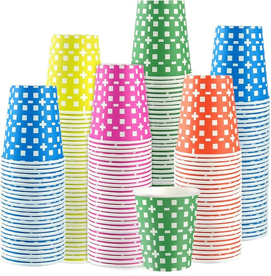 800 Pack 5oz Paper Cups, Multicolor Small Disposable Bathroom Cups Mini for Party, Picnic,Travel and Event, BBQ, 5 Colors