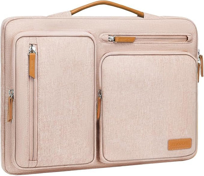 MOSISO 360 Protective Laptop Case 15 inch, 15 inch Laptop Sleeve Compatible with MacBook Air M4 M3 M2 2025 2024 2023, Dell XPS Plus, Side Open Carrying Case with 4 Zipper Pockets&Handle, Khaki