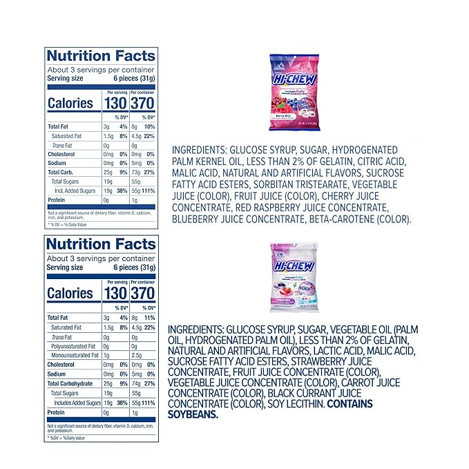 HI-CHEW Variety Mix, Pack of 8 Bags - 22 Flavors Including Yogurt Mix - Unique Fun Soft & Chewy Candy - Immensely Juicy Fruity Candy Flavors - Individually Wrapped for Sharing