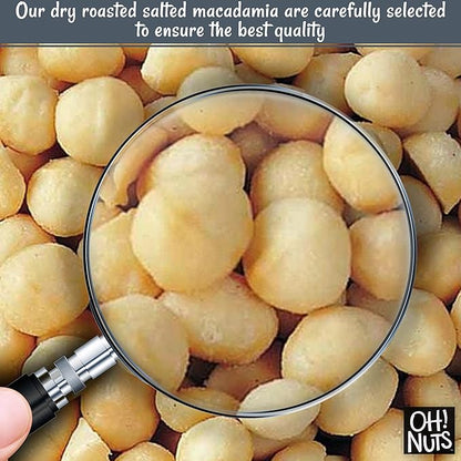 Oh! Nuts Roasted Salted Macadamia - 1 lb - Macadamia Nuts Salted - Premium Roasted Macadamia
