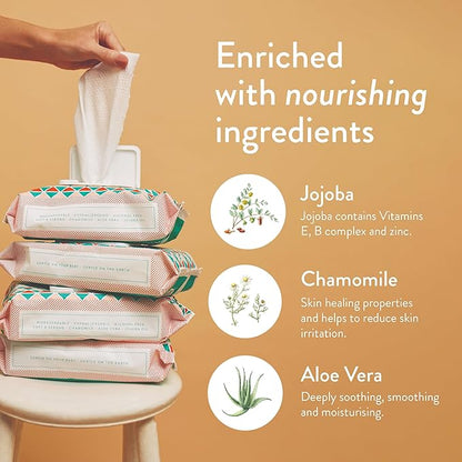 JOONYA Unscented Baby Wipes — Plant-Based, Fragrance-Free Diaper Wipes | Hypoallergenic, Non-Toxic, Compostable & Biodegradable Wet Wipes for Sensitive Newborn Skin | 3 Packs of 80 Wipes (240 Total)