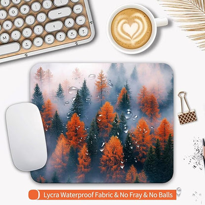 Square Mouse Pad Forests,Personalized Premium-Textured Custom Mouse Mat Design,Washable Mousepad Lycra Cloth,Non-Slip Rubber Base Computer Mouse Pads for Wireless Mouse