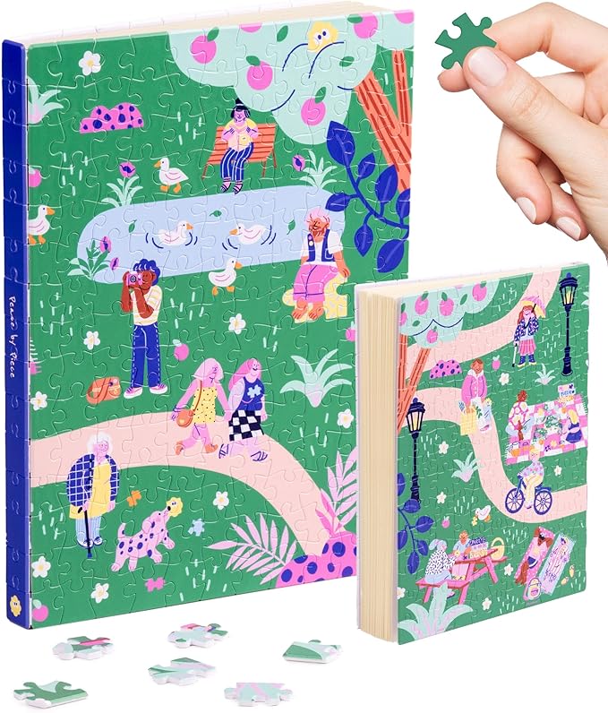 PieceRelax A5 Puzzle Journal for Adults, 300 Piece Plastic Jigsaw Book Cover (Includes Notebook) - Marie Boiseau - Peace by Piece, Unique Gift [YA1075]