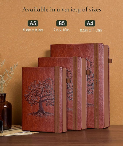 PAIBAS Vintage Leather Journal, A4 Large 300 Numbered Pages – College Ruled Hardcover Notebook for Writing, Work, School & Travel