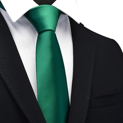 Branduce 3.15"（8cm） Mens Solid Satin Tie Pure Color Necktie for Business and Wedding + Gift Box