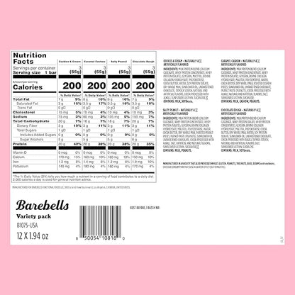 Barebells Protein Bars Variety Pack - 24 Bars (2 Packs of 12), 20g High Protein Treats - Chocolate Nutrition Bars with No Added Sugar - On-The-Go Breakfast or Post-Workout Snack