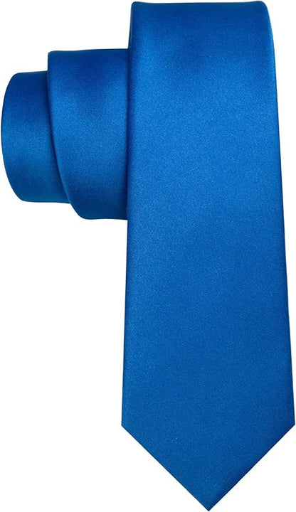 RBOCOTT 2.4“ Solid Color Skinny Tie Business Wedding Necktie for Men(6cm)