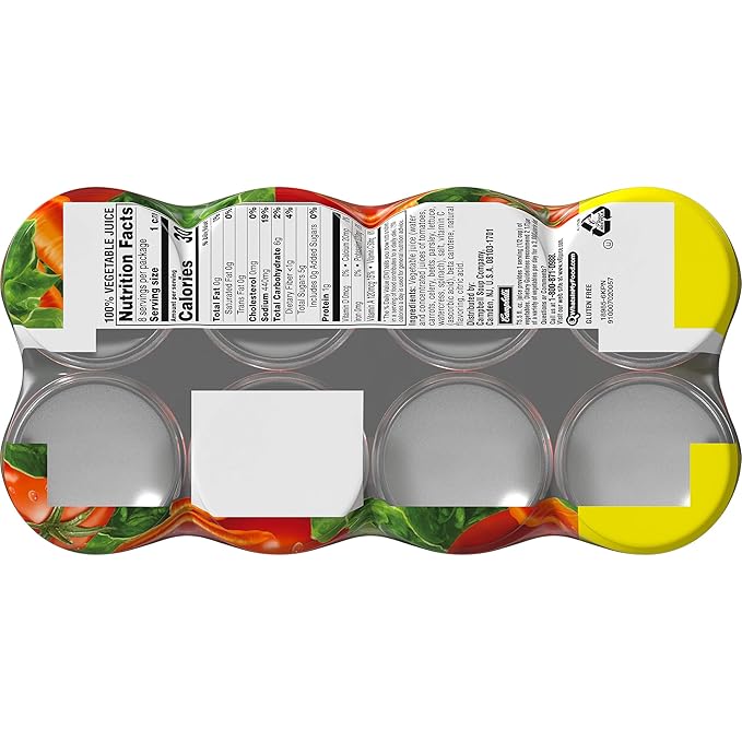 V8 Original 100% Vegetable Juice, 5.5 oz. Can, 8 Count