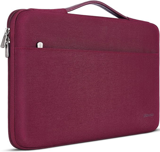 DOMISO 10.1 inch Tablet Case with Handle Water-Resistant Protective Carrying Bag for 10.5" 10.9" iPad Air / 10.2" iPad / 10.5" 11" iPad Pro/Surface Go 2 3/Lenovo Ideapad D330,Wine
