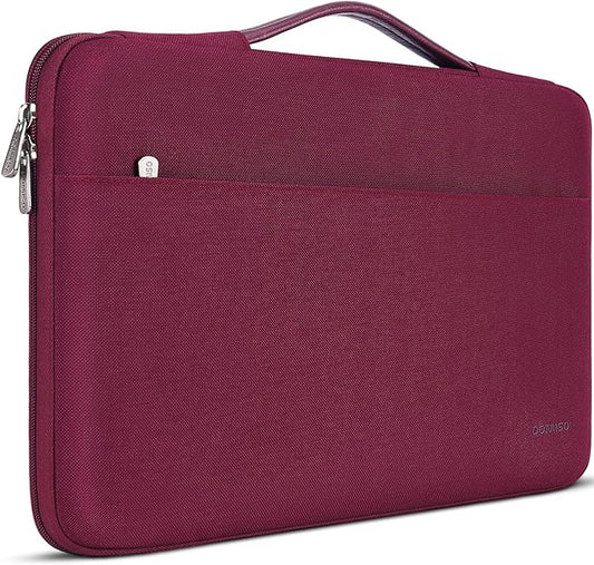 DOMISO 17 inch Laptop Sleeve Protective Case Cover Compatible with 17-17.3 inch HP Dell ASUS Lenovo Chromebook,Waterproof Computer Cases Bag with Handle,Wine