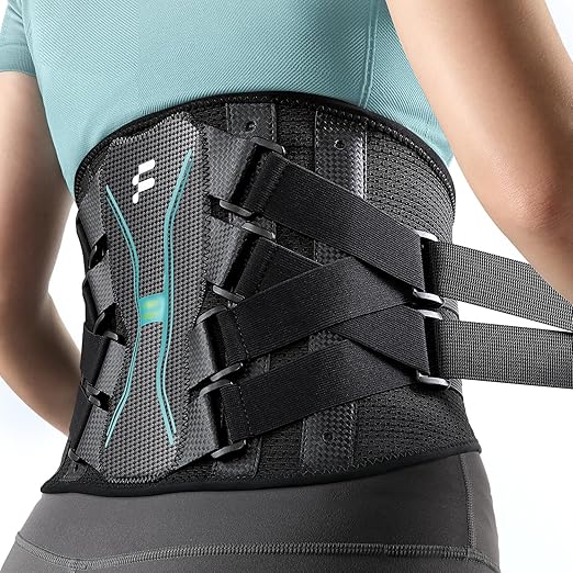 Back Brace for Women Men, Reinforced 3D Lumbar Support Pad, 4 Carbon Fiber Splints, Ultra-thin Air Mesh, Wear for Under Clothes, for Lower Back Pain Relief, Sciatica, Posture, Lifting, Size S