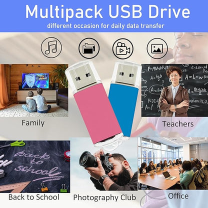 1GB USB Flash Drive 20 Pack Nicepicten USB Thumb Drive Memory Stick Jump Zip Drive USB 2.0 Flash Drives 1GB with Lanyard & Label (Mixcolor)