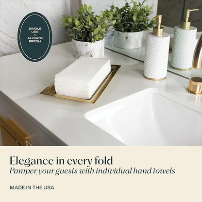 200-Pack Servietto Disposable Linen-Feel Guest Towels, 12" x 17" Cloth-Like Hand Bathroom Napkins - Made In USA, Soft and Absorbent Paper Napkin for Kitchen, Bathroom, Party, Wedding, Or Event