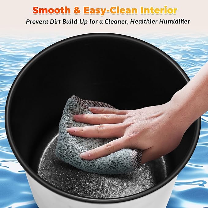 3.3L Warm Mist Humidifier for Bedroom Large Room, Stainless Steel Air Humidifier 0.87Gal Steam Humidifiers with Humidity Sensor Sleep Mode Auto Shut-off, Quiet & Safe for Baby Nursery Office Plants