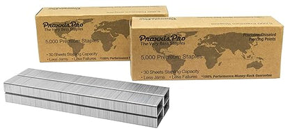 Powerhouse Premium 26/6 Standard Staples - Full-Strip Chisel Pointed Bulk Staples, Compatible with Standard Staplers, Ideal for Office & Heavy Duty Use (10,000)