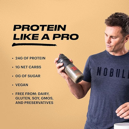 TB12 Plant Based Protein Powder by Tom Brady, 24g of Vegan Pea Protein, Low Sugar, Low Carb, Non-GMO, Meal Replacement, Keto Friendly, Paleo, Sugar Free, Vanilla Flavor (30 Servings/2.12lbs)