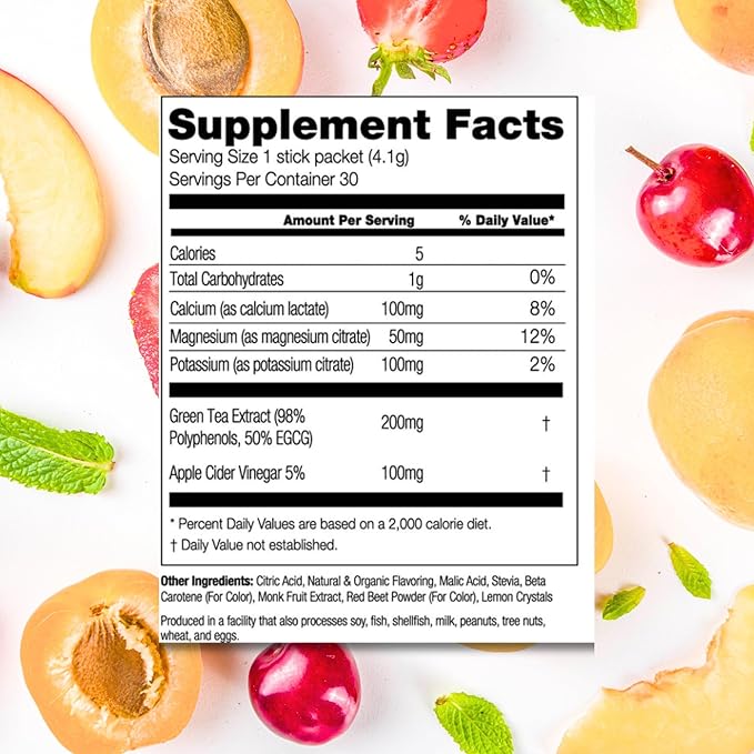 310 Nutrition Sugar-Free Lemonade Water Flavoring Packets - Peach Punch Hydration with Alkalizing Minerals - Low-Calorie Water Enhancer for Energy & Refreshment - 30 Singles - Made in The USA