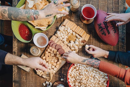 Cheese Bros Game Day Deluxe Gift Box | Fresh from Wisconsin | Includes Goudas, Curds, 8-Year Aged Cheddar, Mustard, Summer Sausage and Organic Crackers | Tailgating Snacks for Everyone