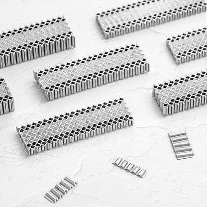 meite Corrugated Fasteners MC138 25 Gauge 1-Inch Crown 3/8-Inch Length Staples Corrugated W Fasteners for Pneumatic Corrugated Tools, for Woodworking Projects (1,200 Counts/Box)