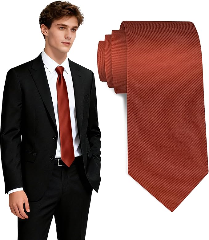 Fineknot Black Ties for Men, Formal Neckties for Men, Solid Color Mens Ties for Business, Wedding, Party, Mens Neck Tie