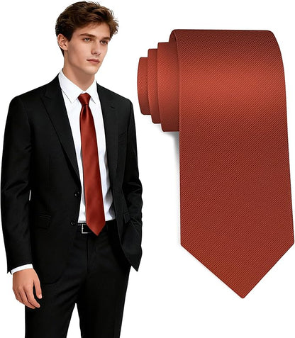 Fineknot Black Ties for Men, Formal Neckties for Men, Solid Color Mens Ties for Business, Wedding, Party, Mens Neck Tie