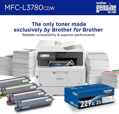 Brother MFC-L3780CDW Wireless Digital Color All-in-One Printer with Laser Quality Output, Single Pass Duplex Copy & Scan | Includes 2 Month Refresh Subscription Trial, Works with Alexa