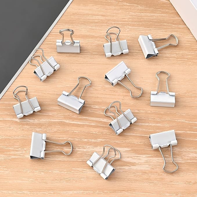 50 Pack Small White Binder Clips 3/4 Inch (19 mm), Colored Little Paper Clamps, Tiny Mini Paper Clips for Office Home School Business 0.75"