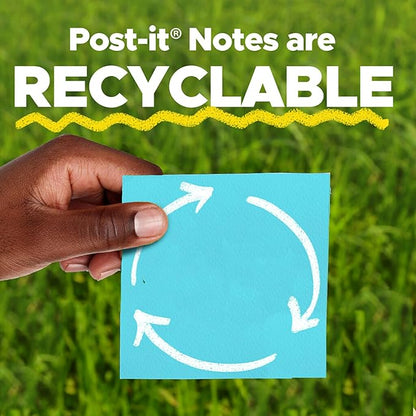 Post-it Notes, 4 in x 6 in, 5 Lined Sticky Note Pads, 100 Sheets per Pad, Beachside Café Collection, School Supplies and Office Products