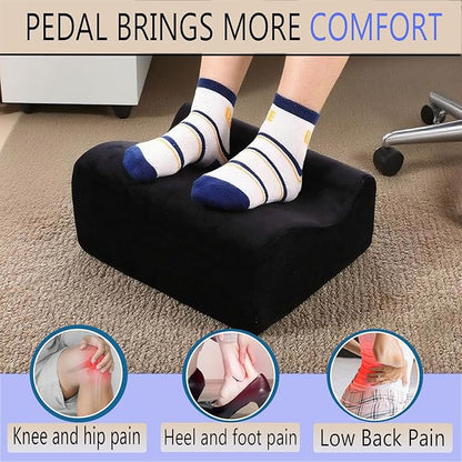 Foot Rest for Under Desk at Work,at Work Soft Ergonomic Footrest,Support Foot Pillow,Heel Chair,Leg Elevation Pillow,(Black) (Black)