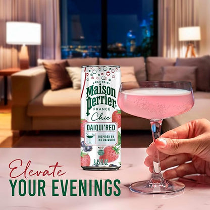 Maison Perrier Chic Daiqui’Red Strawberry and Red Fruits Flavored Sparkling Beverage, Low Calorie, Mocktail, 24-Pack