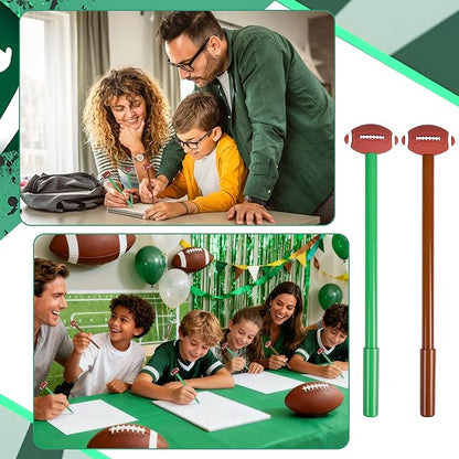LiYiQ 100 Pcs Football Cartoon Cute Fun Pens for Kids Kawaii Football Shape Gel Black Ink Pen Cute Football Pens for School Office Home Student Kids Present