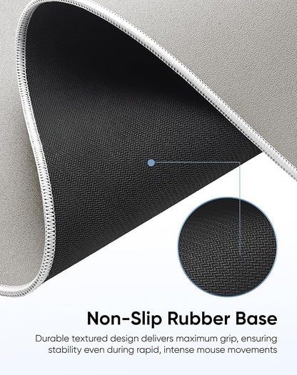 Waterproof Large Gaming Mouse Pad with Durable Stitched Edges, Non-Slip Rubber Base, Grainy Jacquard Mouse Mat Desk Pad for Home Office Gaming, 35.4''x15.7''x0.12'', Matte Beige