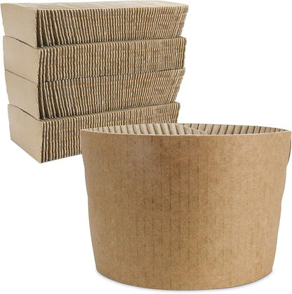 FMP Brands [1000 Pack] Kraft Coffee Cup Sleeves Disposable for Hot Drinks, Durable Corrugated Cardboard Cup Sleeves for 12-24 oz Cups, Beverage Insulator and Hand Protection for Hot & Cold Drinks