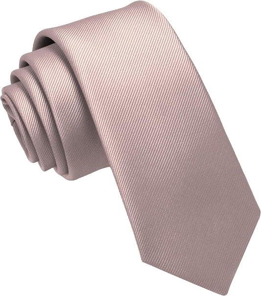 JEMYGINS 2.4" Solid Color Skinny Tie Slim Necktie for Men