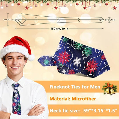 Fineknot Black Ties for Men, Formal Neckties for Men, Solid Color Mens Ties for Business, Wedding, Party, Mens Neck Tie
