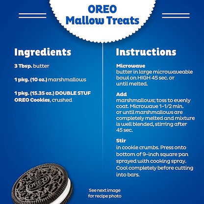 OREO Double Stuf Chocolate Sandwich Cookies, King Size, 10 Snack Packs (8 Cookies Per Pack)