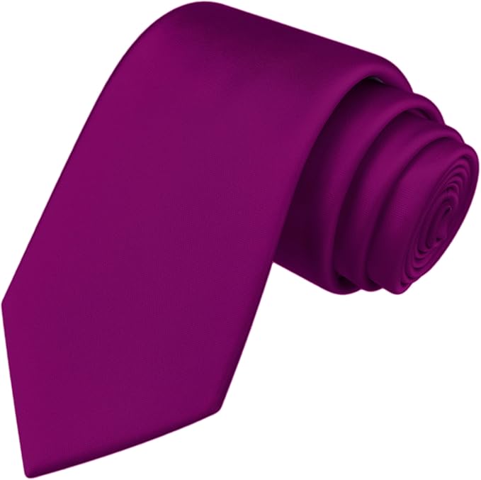 Branduce 3.15"（8cm） Mens Solid Satin Tie Pure Color Necktie for Business and Wedding + Gift Box