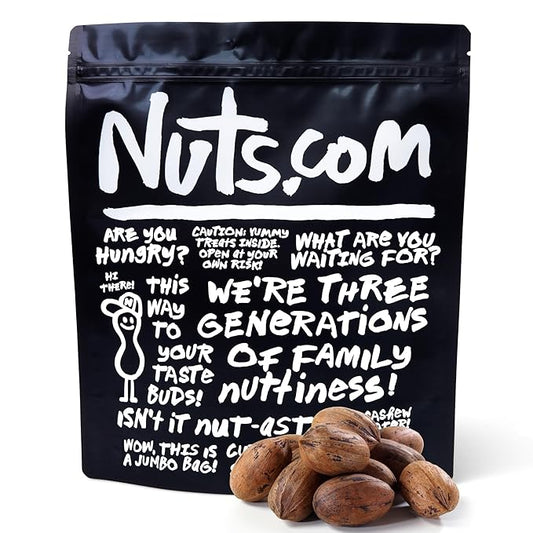 Nuts.com Pecans in Shell, 3lb Bag – Naturally Sweet, Raw, Fresh & Crunchy Nuts in Hard Shell – High in Fiber, Protein, and Healthy Fats